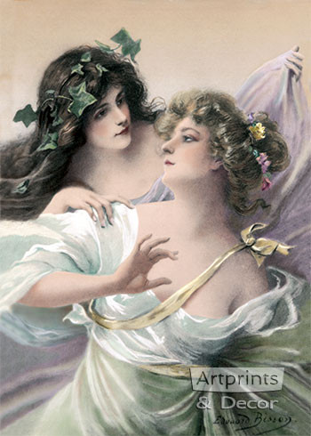 Spring Maidens, Art Print by Edouard Bisson at ArtPrintsAndDecor.com