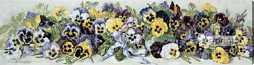 Study of Pansies by Grace Barton Allen - Stretched Canvas Art Print