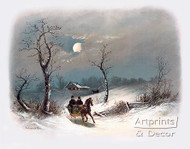 Sleighing by Moonlight by William Henry Chandler - Art Print