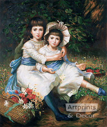 Cecile and Adela, Children of George Drummond - Oil Painting Reproduction - Art Print