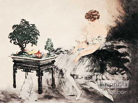 Le Jardin Japonais, Art Print by Louis Icart at