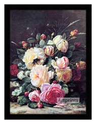 A Still Life with Roses - Framed Art Print
