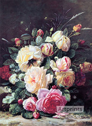 A Still Life with Roses by Jean Baptiste Robie - Art Print
