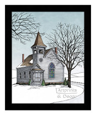 The Old Country Church - Framed Art Print