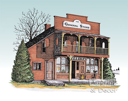 The General Store by Terry Lombard - Framed Art Print