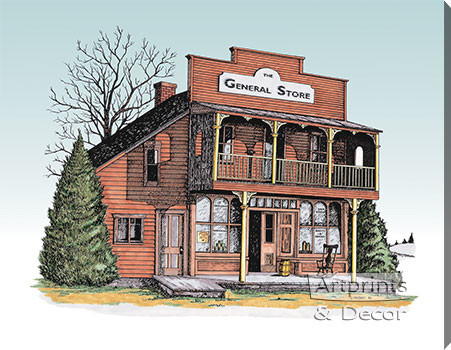 The General Store by Terry Lombard - Stretched Canvas Art Print