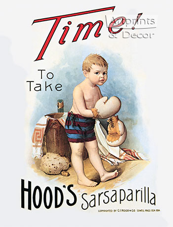 Hood's Sarsaparilla - Framed Vintage Ad Art Print