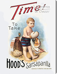 Hood's Sarsaparilla - Stretched Canvas Vintage Ad Art Print
