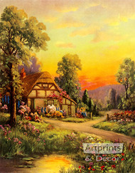 Cottage at Sunset by William M. Thompson - Art Print