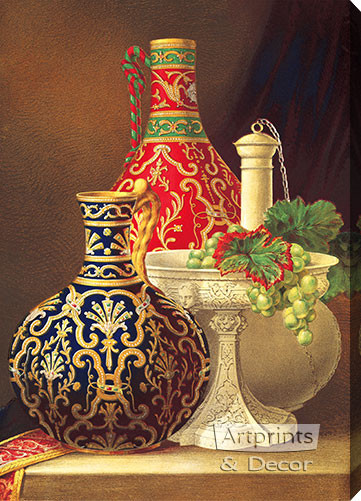 Still Life with Porcelain Objects - Stretched Canvas Art Print