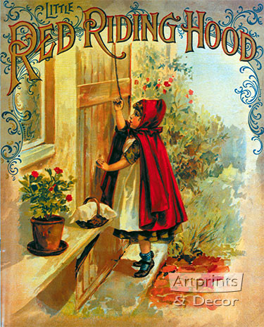 Little Red Riding Hood - Framed Vintage Book Illustration Art Print