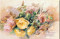 Pink & Yellow Roses by Franz Bischoff - Stretched Canvas Art Print