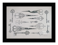 Scissors & Keys - Framed Art Print