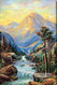 Golden Mountains - Stretched Canvas Art Print