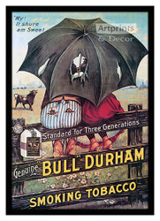 Bull Durham Smoking Tobacco - Vintage Ad - Framed Art Print