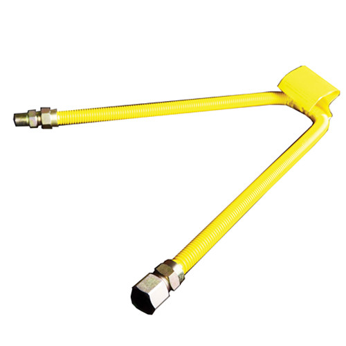 12 Length Eastman 0416112 Epoxy Coated Gas Connector 1/2 MIP Yellow 