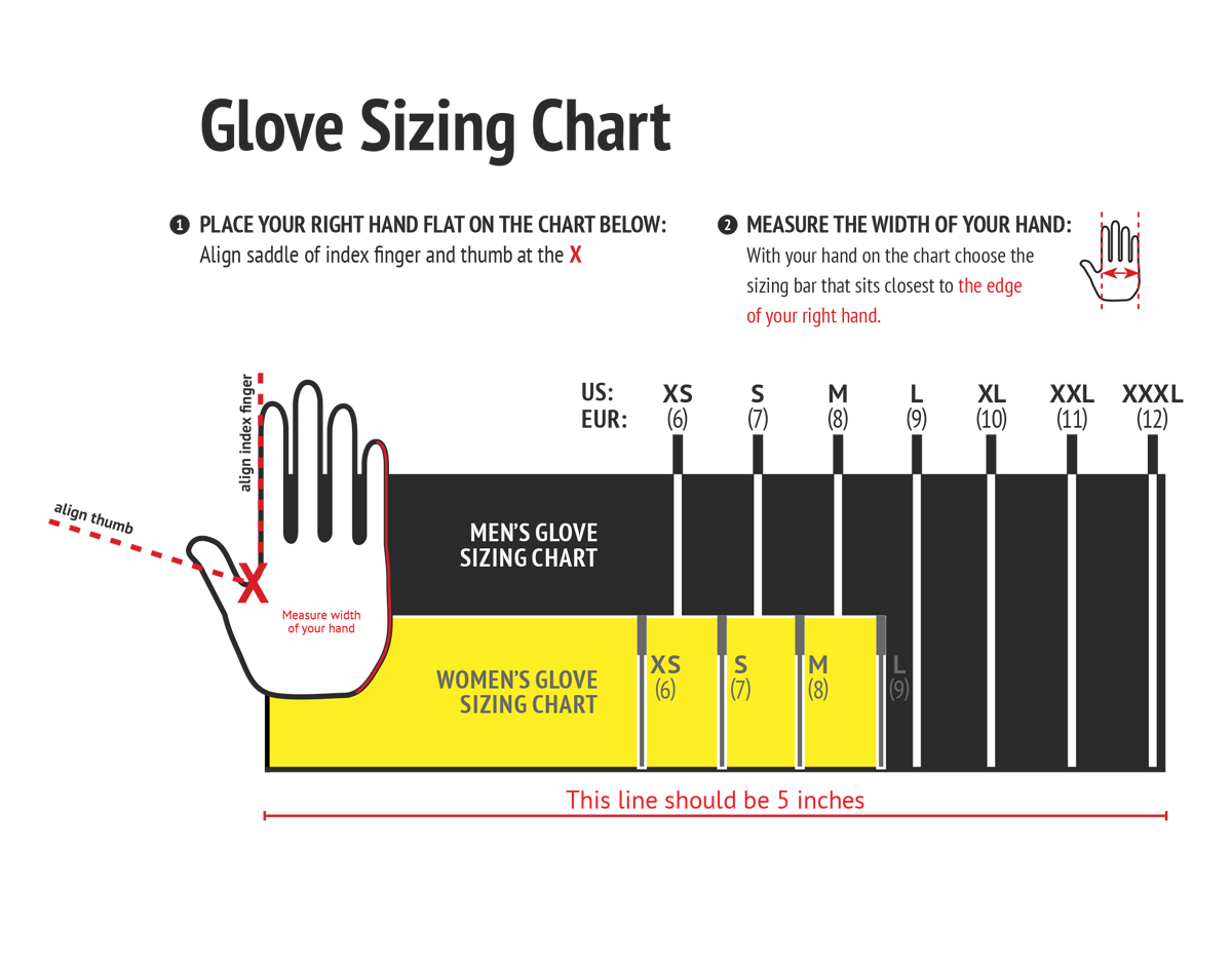 Ironclad Gloves Size Chart