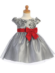Little Girls Special Occasion Dress With Floral Jacquard Bodice