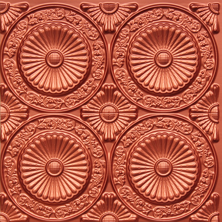 Antique Brass #235 Glue-up Faux Tin PVC Decorative Ceiling Tile 2'x2'
