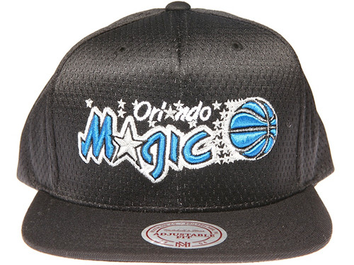 Orlando Magic Logo Mitchell & Ness NBA Black Mesh Snapback Hat Orlando Magic Logo Mitchell & Ness NBA Black Mesh Snapback Hat