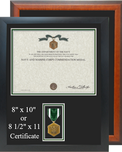 Navy/Marine Commendation Certificate Frame