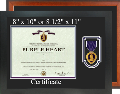 Purple Heart Certificate Frame-Horizontal