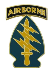 Special Forces Group with Airborne Tab Combat Service Identification Badge (CSIB)