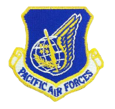 Pacific Air Forces Patch- w/hook closure-color