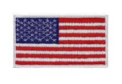 U.S. Flag Patch- 2 x 3 1/4-white edge- color
