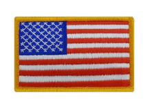 U.S. Flag Patch 2" x 3"– gold merrowed edge- color
