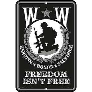 8" x 12" WOUNDED WARRIOR  Aluminum Sign