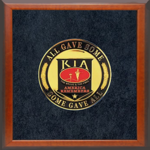 4" Honor Medallion- KIA Some Gave All- Framed