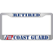 License Plate Frame- Coast Guard Retired 