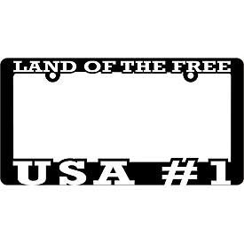 License Plate Frame- Land of the Free USA 
