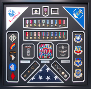 Dual Service Shadow Box Display Army and Air Force