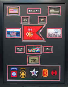 U.S. Army Signal Shadow Box Display with Guidon Flag