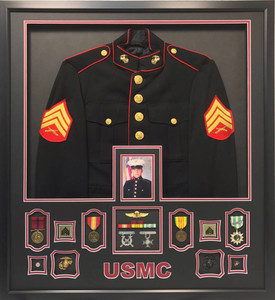 U.S. Marine Corps  Dress Uniform Shadow Box Display