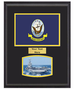 14" x 18" US Navy Flag Frame w/ 5" x 7" Photo 