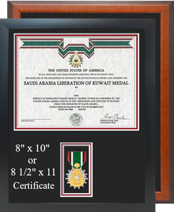 Saudi Arabia Kuwait Liberation Certificate Frame