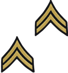 Army Chevron: Corporal - gold embroidered on blue, male