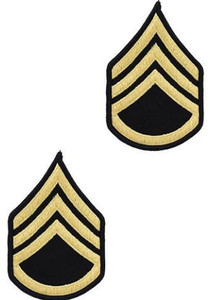 Army Chevron: Staff Sergeant - gold embroidered on blue, male