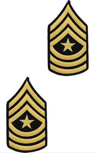 Army Chevron: Sergeant Major - gold embroidered on blue, male