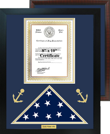 16" x 20" Nautical Certificate w/ Flag Shadow Box