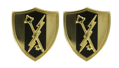 Army Officer Branch of Service Collar Device: Electronic Warfare - 22k gold plated