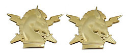 Army Officer Branch of Service Collar Device: Psychological Operations - 22k gold plated