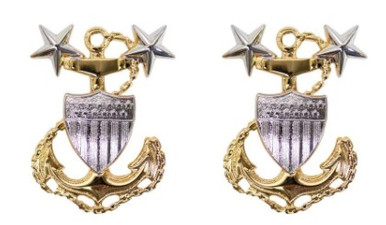 Coast Guard Metal Collar Device: E9 Chief Petty Officer: Master- per pair