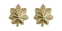 Army Officer Rank Insignia: Major - 22k Gold Plated- pair