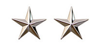 Army Officer Stars: 1 star-  nickel plated 1"- pair