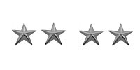 Army Officer Stars: 1” nickel plated -2 star- pair