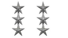 Army Officer Coat Device Three star- point to center- pair